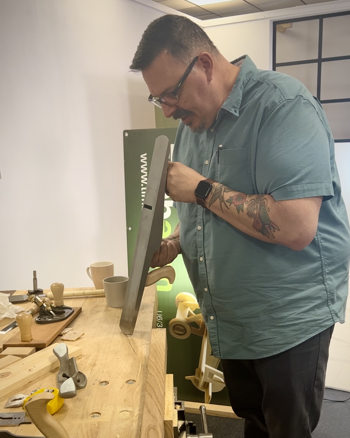 Vic Tesolin testing the Melbourne Tool Company Jointer Plane